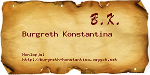 Burgreth Konstantina névjegykártya